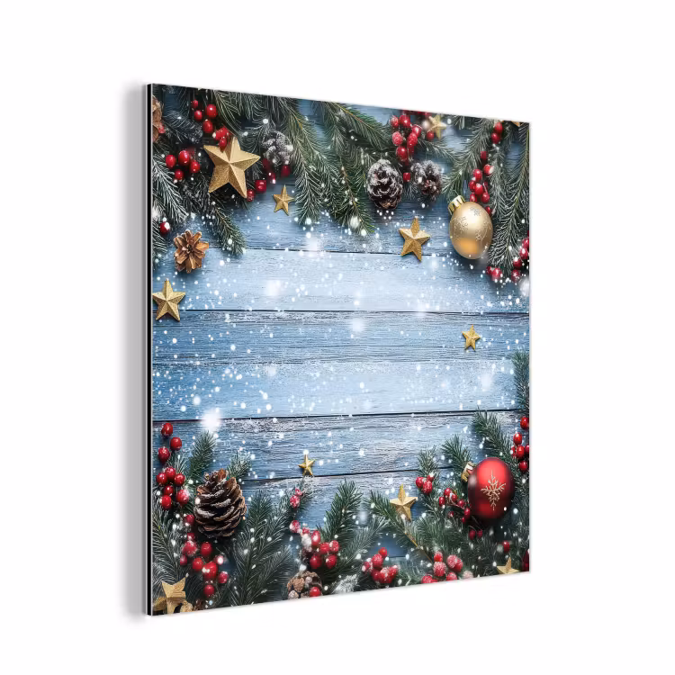 Kerstomlijsting - Sneeuw - Meerkleurig aluminium wit klein -3d