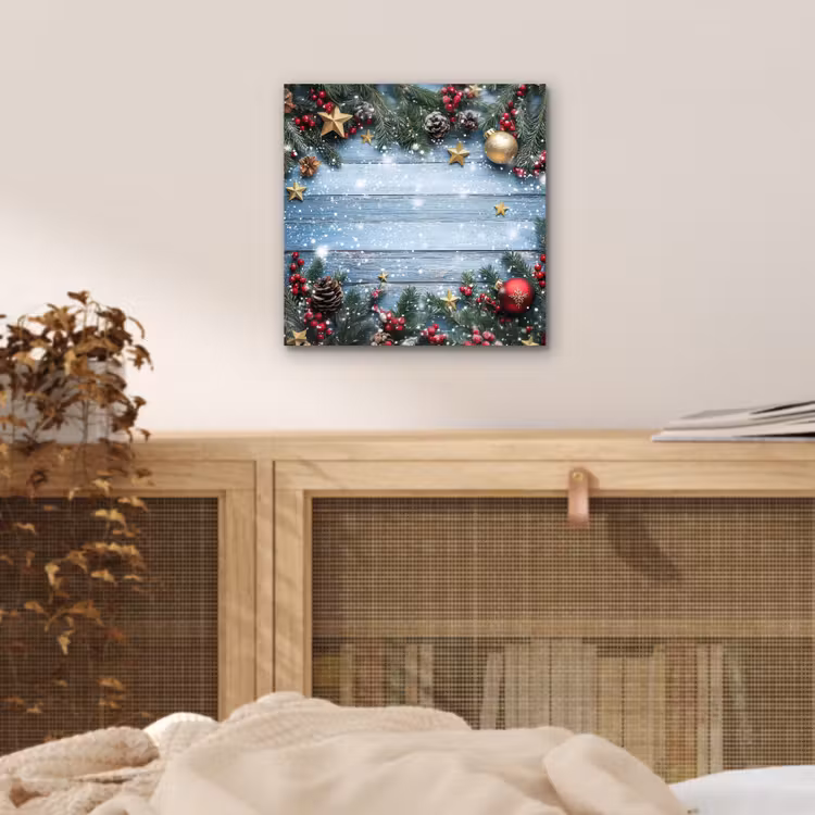 Kerstomlijsting - Sneeuw - Meerkleurig aluminium wit klein -sfeer3