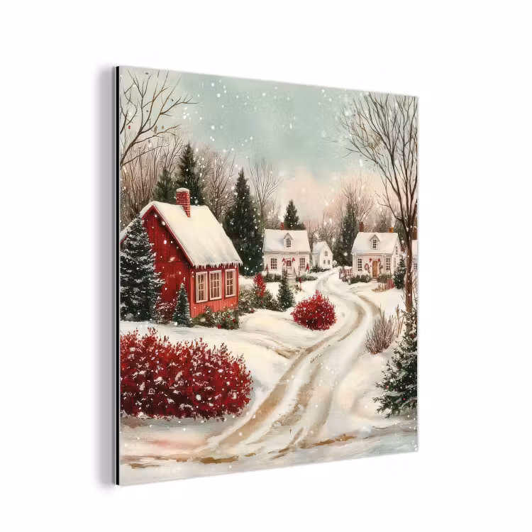 Kerstsfeer - Landelijk - Rood aluminium wit klein -3d