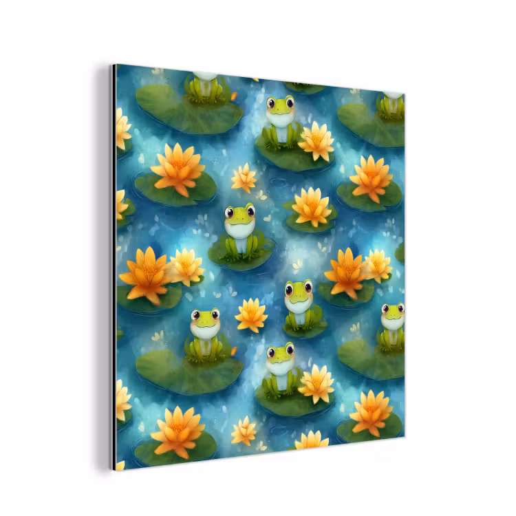 Kikker - Lelies - Groen aluminium wit klein 46 -3d