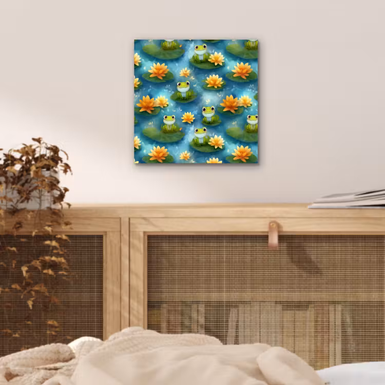 Kikker - Lelies - Groen aluminium wit klein 46 -sfeer3