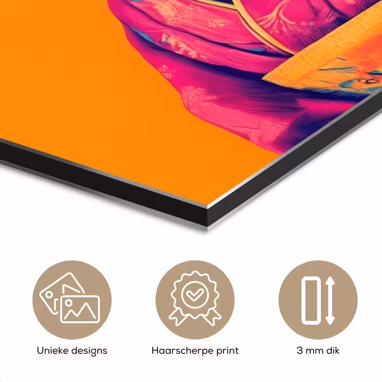 Kimono - Hondje - Bloemenkroon - Oranje aluminium wit klein -closeup_NL