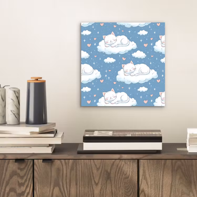 Kitten - Wolken - Blauw aluminium wit klein 46 -sfeer1