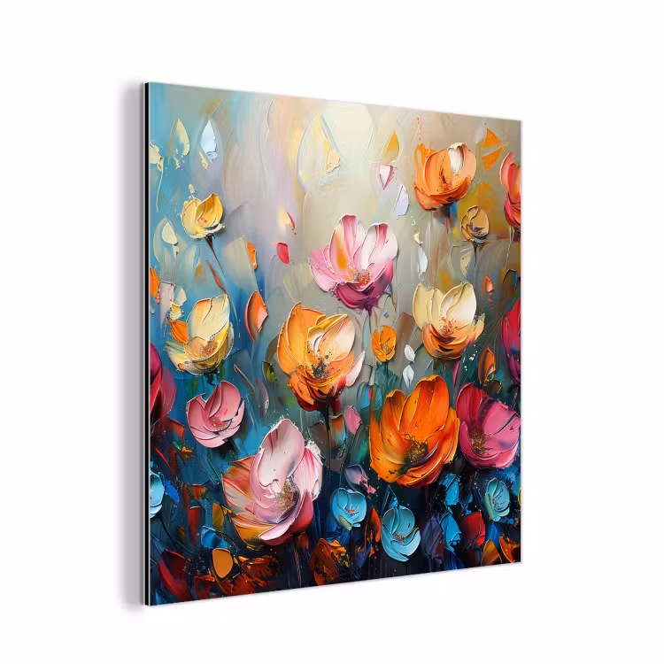 Klaprozen - Bloemen - Kunst - Botanisch aluminium wit klein -3d