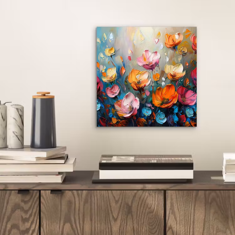 Klaprozen - Bloemen - Kunst - Botanisch aluminium wit klein -sfeer1