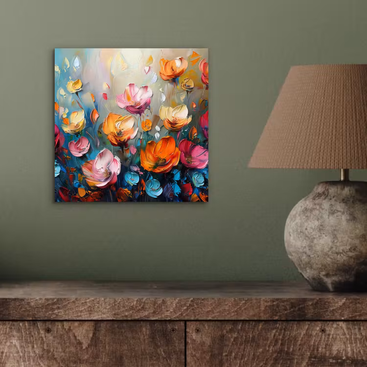 Klaprozen - Bloemen - Kunst - Botanisch aluminium wit klein -sfeer2