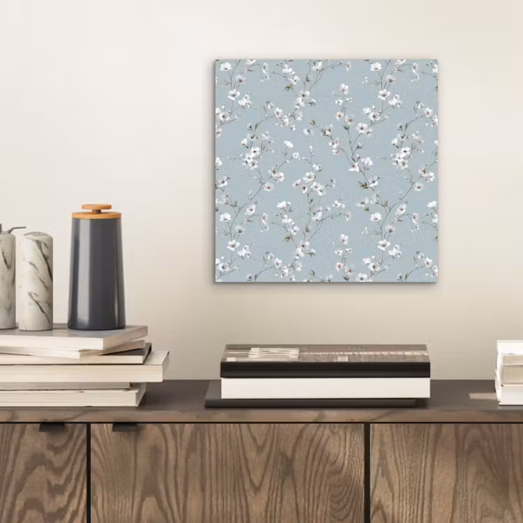 Klassiek - Bloemen - Blauw aluminium wit klein 46 -sfeer1