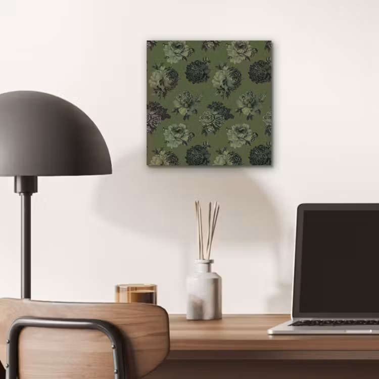 Klassiek - botanisch - olijfgroen - bloemen aluminium wit klein 46 -sfeer5