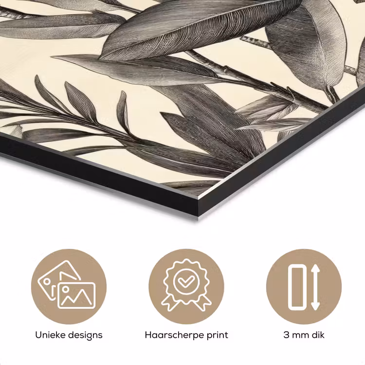 Klassiek - Botanisch - Zwart - Beige aluminium wit klein 46 -closeup_NL