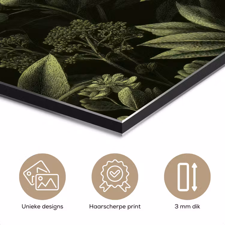 Klassiek - Donker - Botanisch - Planten aluminium wit klein 46 -closeup_NL