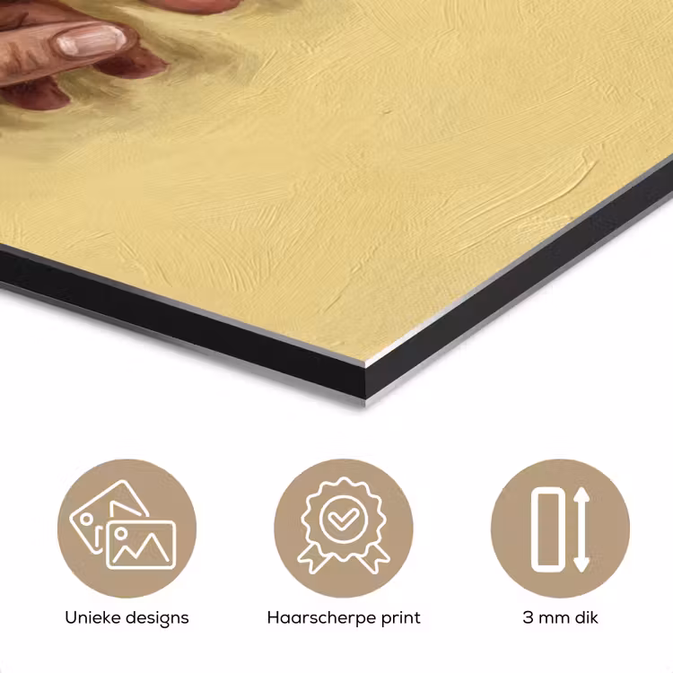 Klassiek - Kunst - Humor aluminium wit klein -closeup_NL