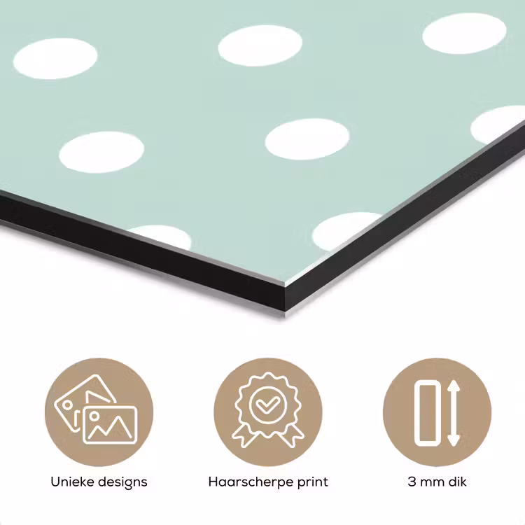 Klassiek - Polka - Groen aluminium wit klein 46 -closeup_NL