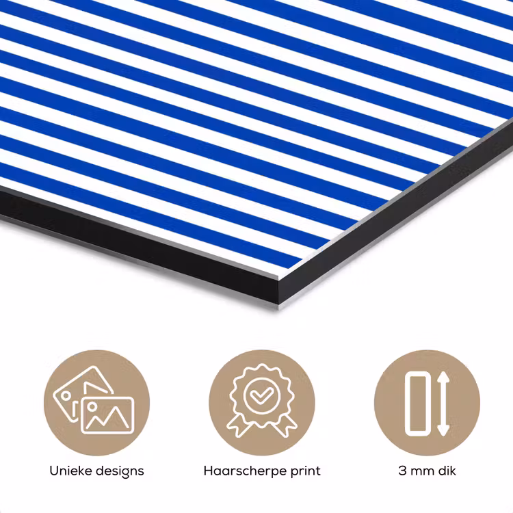 Klassiek - Strepen - Blauw aluminium wit klein 46 -closeup_NL