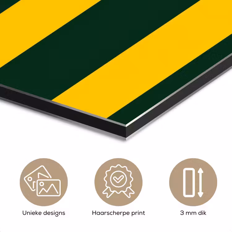 Klassiek - Strepen - Groen aluminium wit klein 46 -closeup_NL