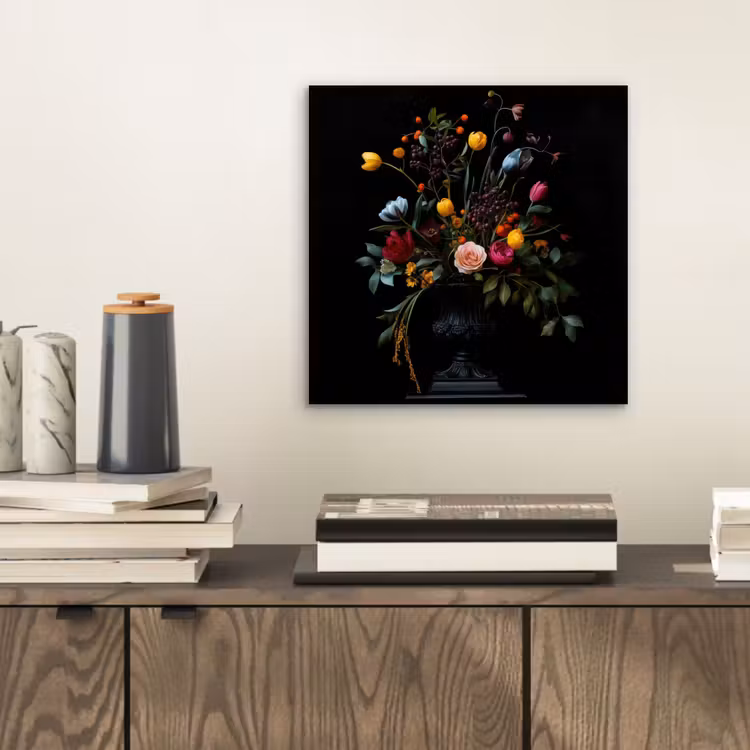 Klassiek - Vaas - Boeket - Bloemen aluminium wit klein -sfeer1
