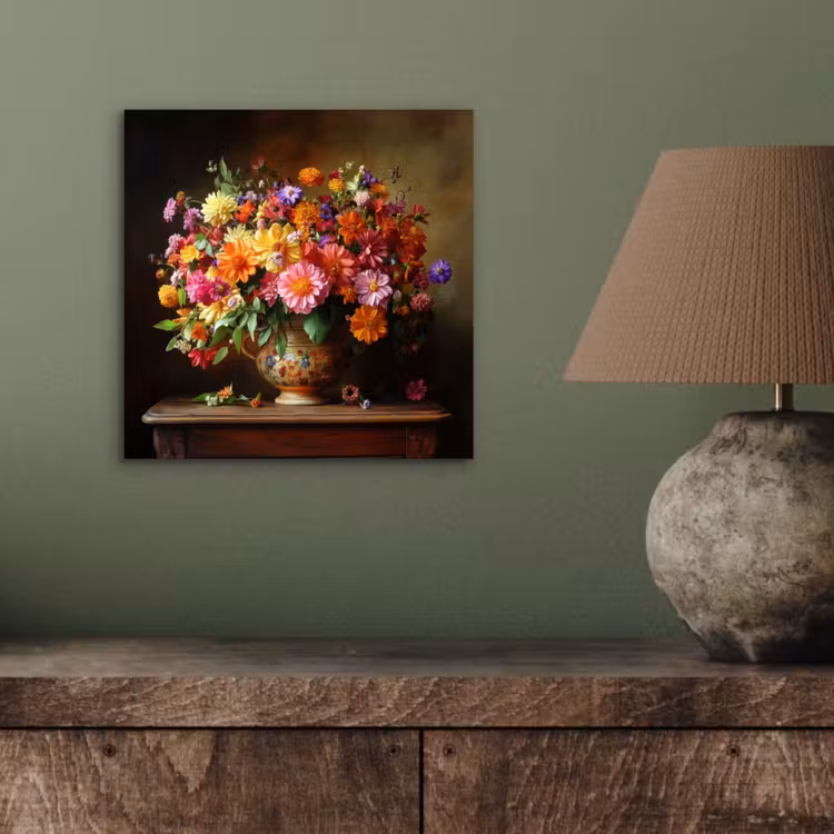 Kleuren - Boeket - Vaas - Hout aluminium wit klein -sfeer2