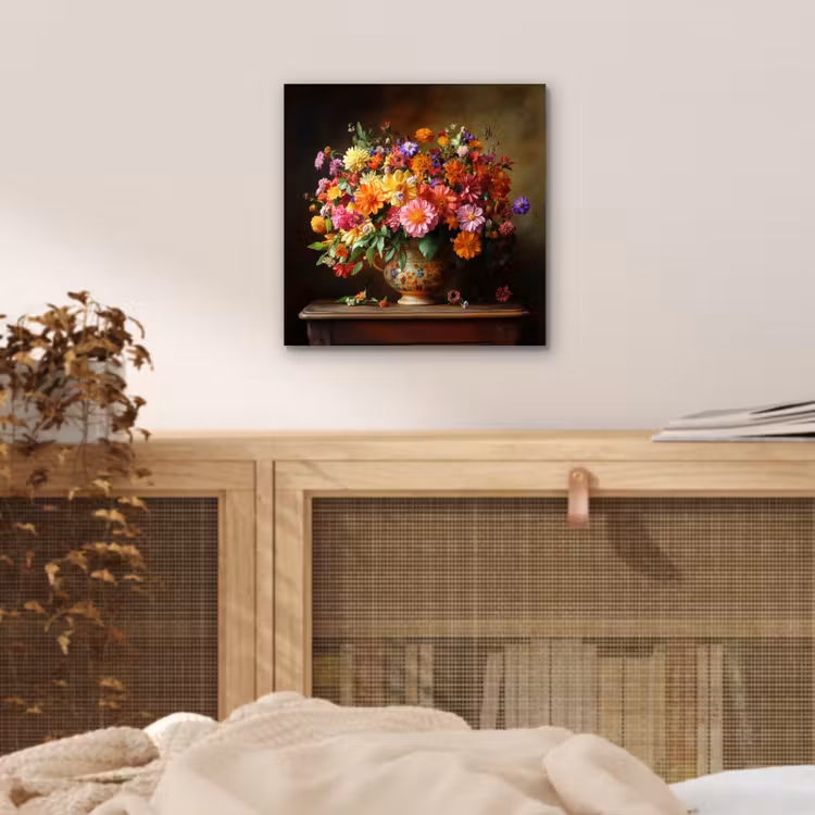 Kleuren - Boeket - Vaas - Hout aluminium wit klein -sfeer3