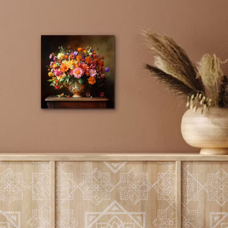 Kleuren - Boeket - Vaas - Hout aluminium wit klein -sfeer4