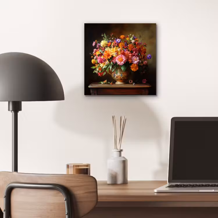 Kleuren - Boeket - Vaas - Hout aluminium wit klein -sfeer5