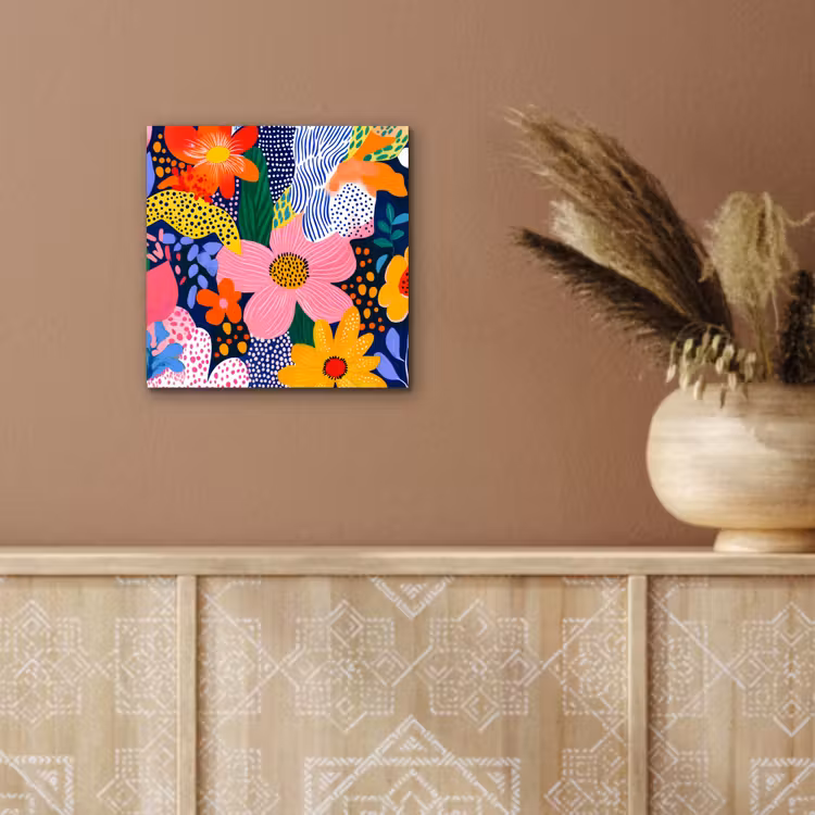 Kleurrijk - Bloemen - Abstract - Stippen aluminium wit klein -sfeer4