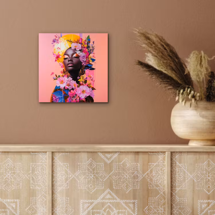 Kleurrijk - Bloemen - Vrouw - Zon aluminium wit klein -sfeer4