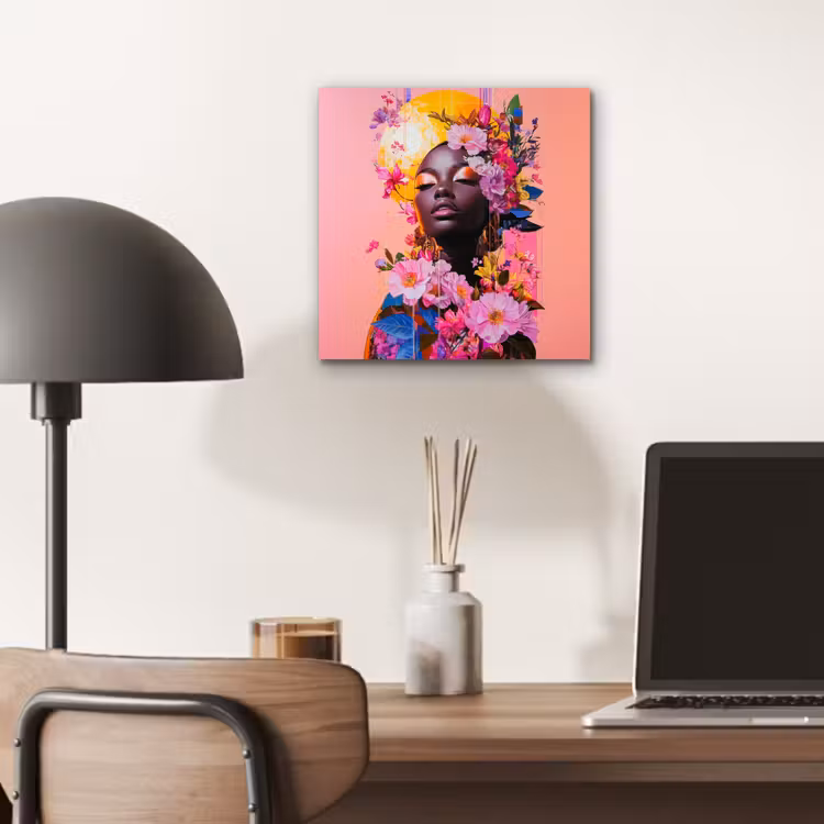 Kleurrijk - Bloemen - Vrouw - Zon aluminium wit klein -sfeer5