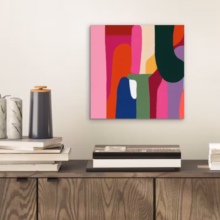 Kleurvakken - Recht - Rond - Abstract aluminium wit klein -sfeer1