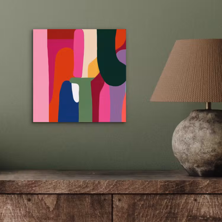 Kleurvakken - Recht - Rond - Abstract aluminium wit klein -sfeer2