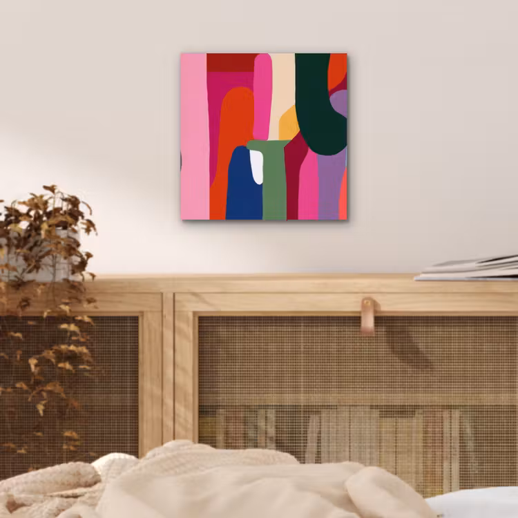 Kleurvakken - Recht - Rond - Abstract aluminium wit klein -sfeer3