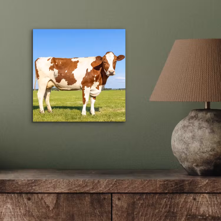 Koeien - Boerderij - Gras- Natuur - Dieren aluminium wit klein -sfeer2