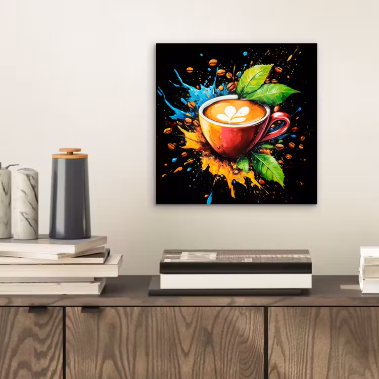 Koffie - Graffiti - Drinken - Abstract aluminium wit klein -sfeer1