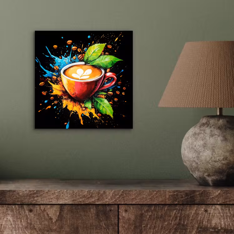 Koffie - Graffiti - Drinken - Abstract aluminium wit klein -sfeer2