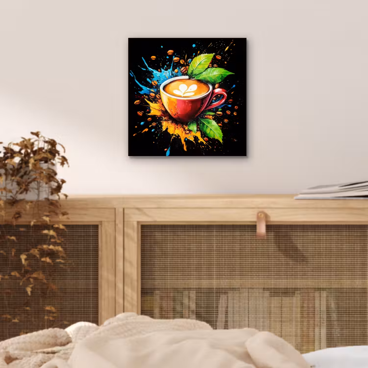Koffie - Graffiti - Drinken - Abstract aluminium wit klein -sfeer3