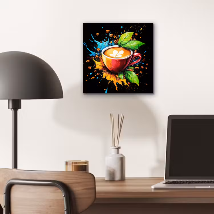 Koffie - Graffiti - Drinken - Abstract aluminium wit klein -sfeer5