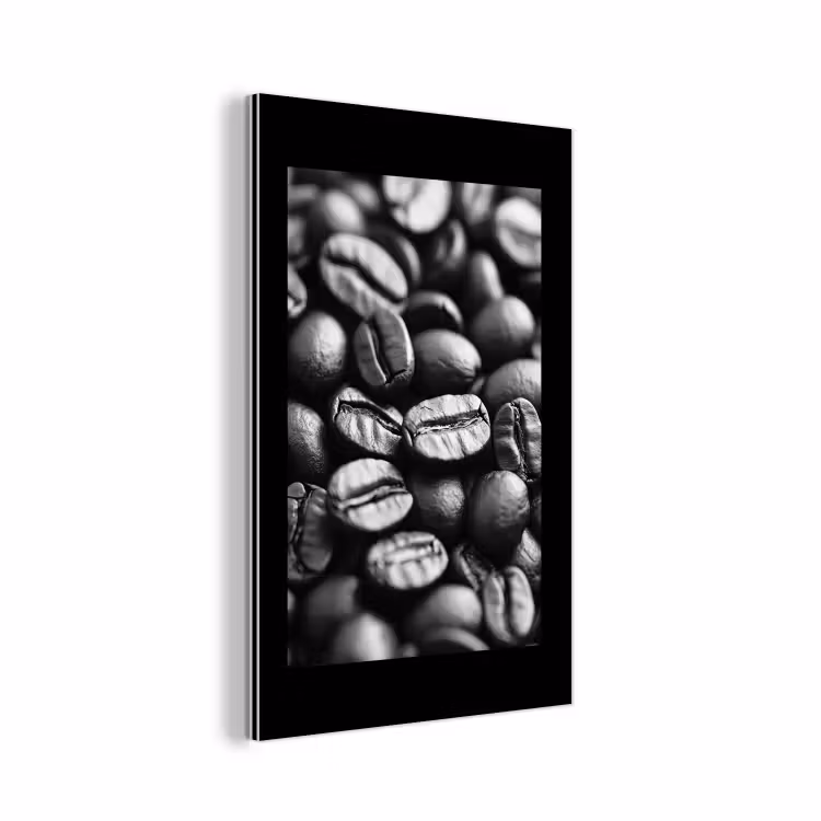 Koffiebonen - Zwart - Vintage aluminium wit klein -3d