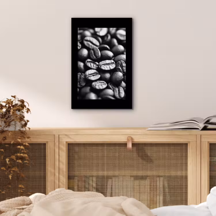 Koffiebonen - Zwart - Vintage aluminium wit klein -sfeer3