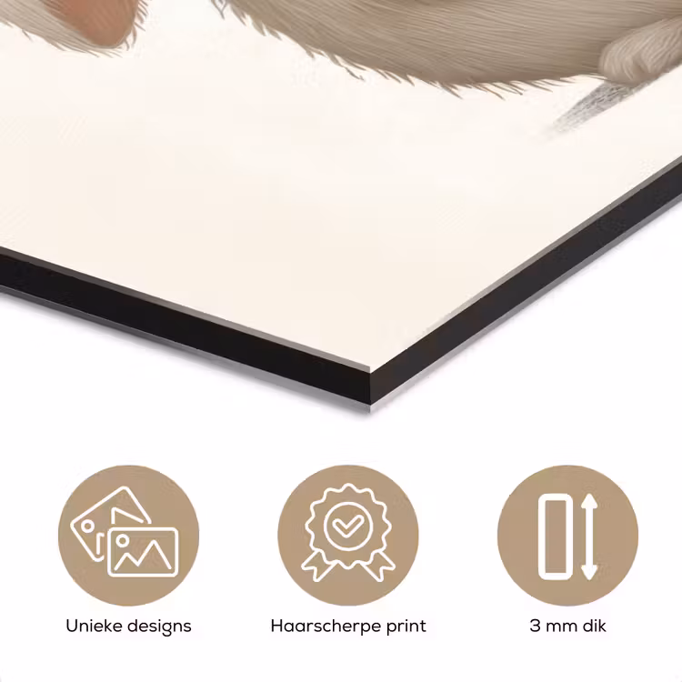 Konijn - Muts - Oren - Beige aluminium wit klein -closeup_NL