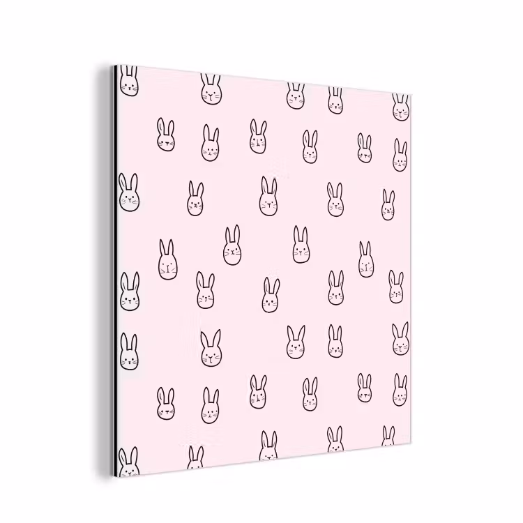 Konijnen - Minimalistisch - Roze aluminium wit klein 46 -3d