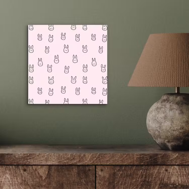 Konijnen - Minimalistisch - Roze aluminium wit klein 46 -sfeer2