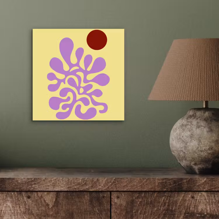 Koraal - Cirkel - Abstract - Geel aluminium wit klein -sfeer2