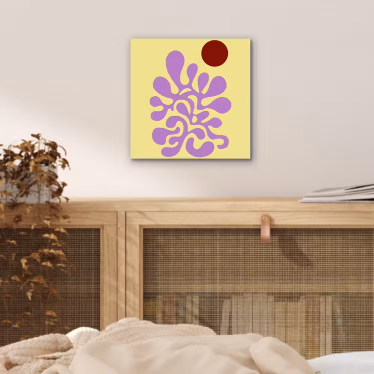 Koraal - Cirkel - Abstract - Geel aluminium wit klein -sfeer3