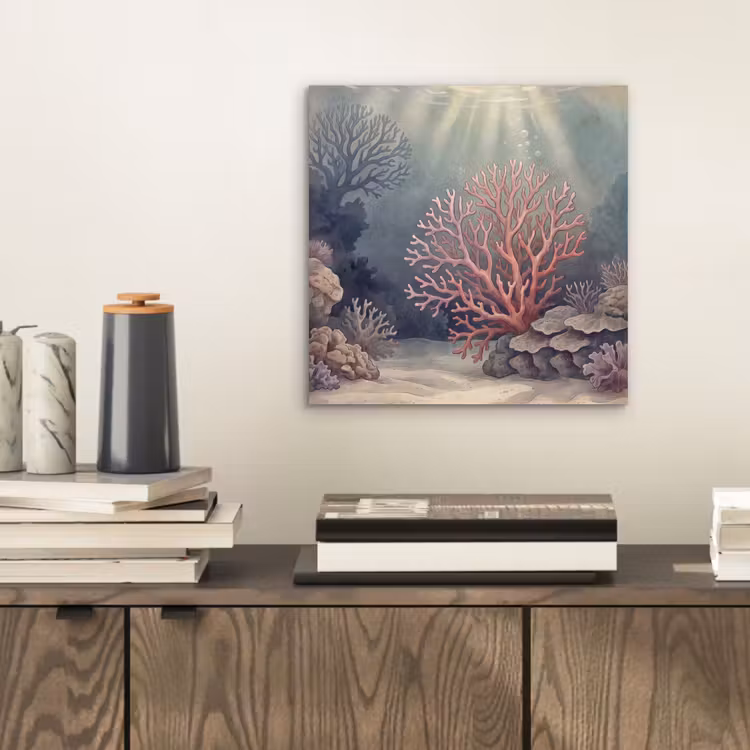 Koraal - Onderwater - Natuur - Roze aluminium wit klein -sfeer1