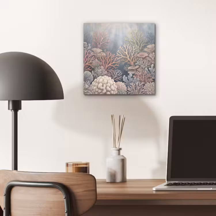 Koraal - Zeeleven - Onderwater - Illustratie - Natuur aluminium wit klein -sfeer5