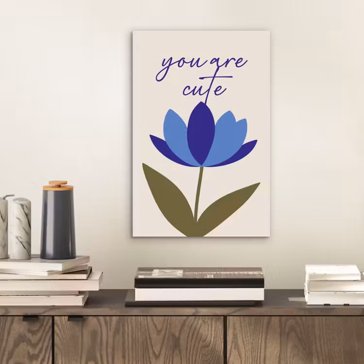 Korenbloem - Valentijn - Bloem - Blauw aluminium wit klein -sfeer1