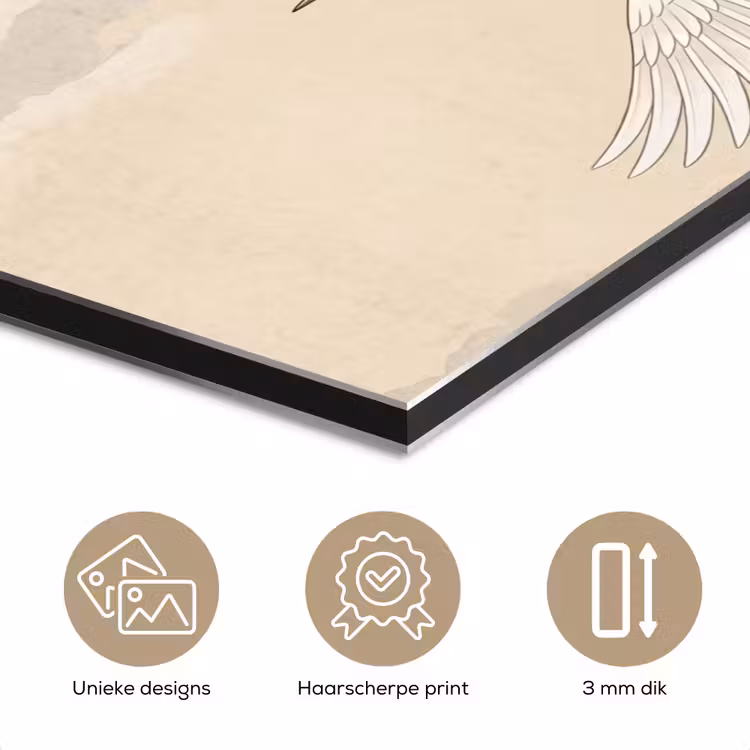 Kraanvogels - Bloesem - Beige aluminium wit klein -closeup_NL