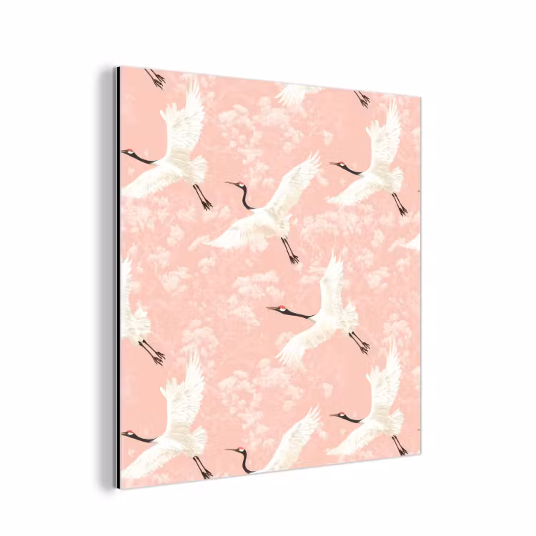 Kraanvogels - Bloesem - Roze aluminium wit klein 46 -3d