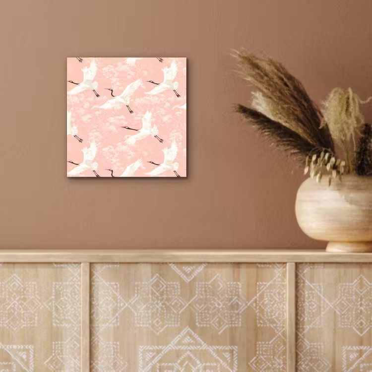 Kraanvogels - Bloesem - Roze aluminium wit klein 46 -sfeer4