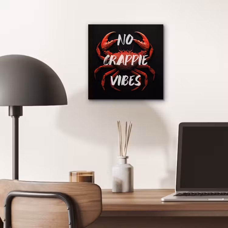 Krab - Rood - Tekst - Zwart aluminium wit klein -sfeer5