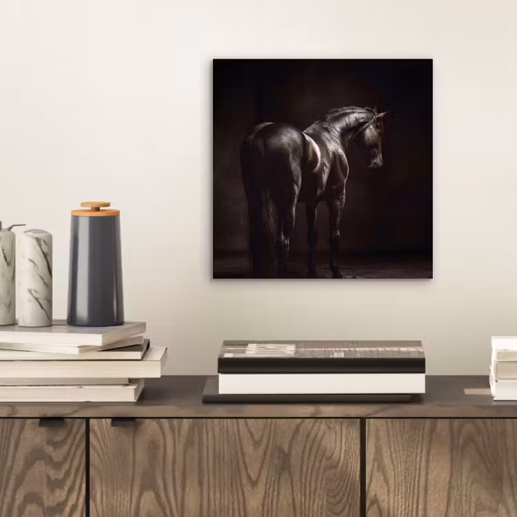 Krachtig - Paard - Donker aluminium wit klein -sfeer1