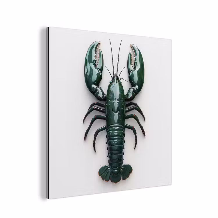 Kreeft - Glossier - Groen - Wit aluminium wit klein -3d